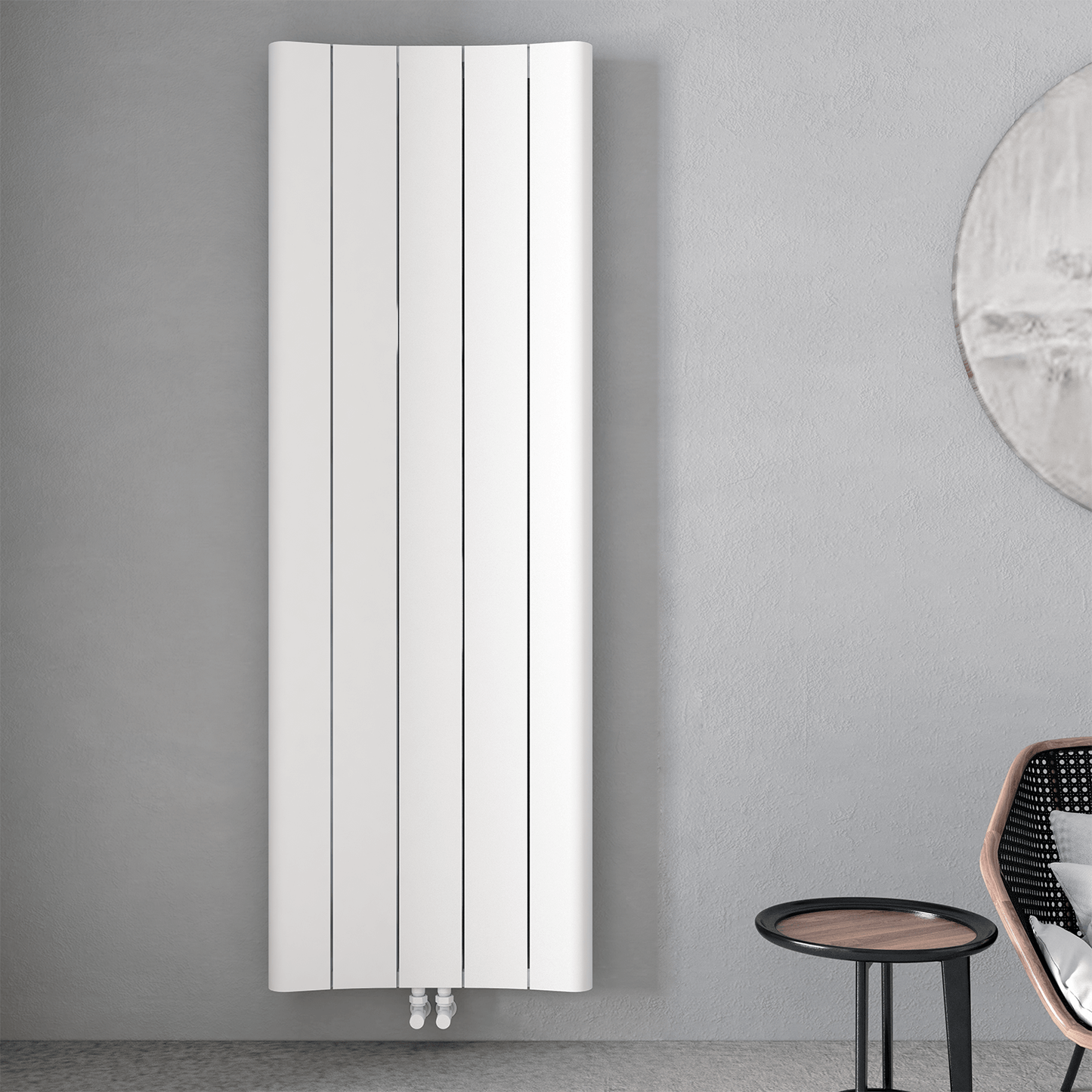 Carisa Curvy Dikey Alüminyum Radyatör Modern Tasarım Beyaz