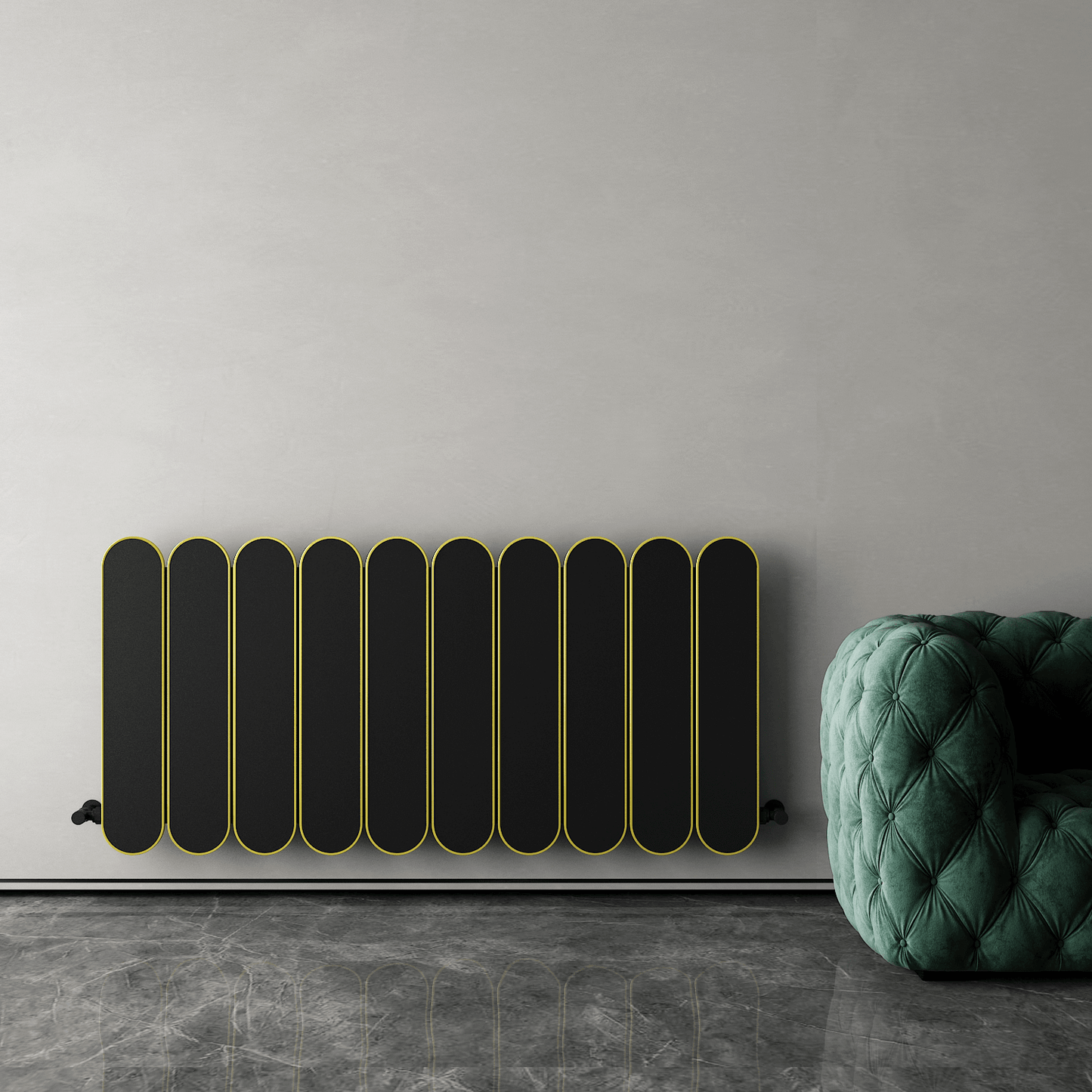 Carisa Magico Yatay Alüminyum Radyatör Modern Tasarım Siyah