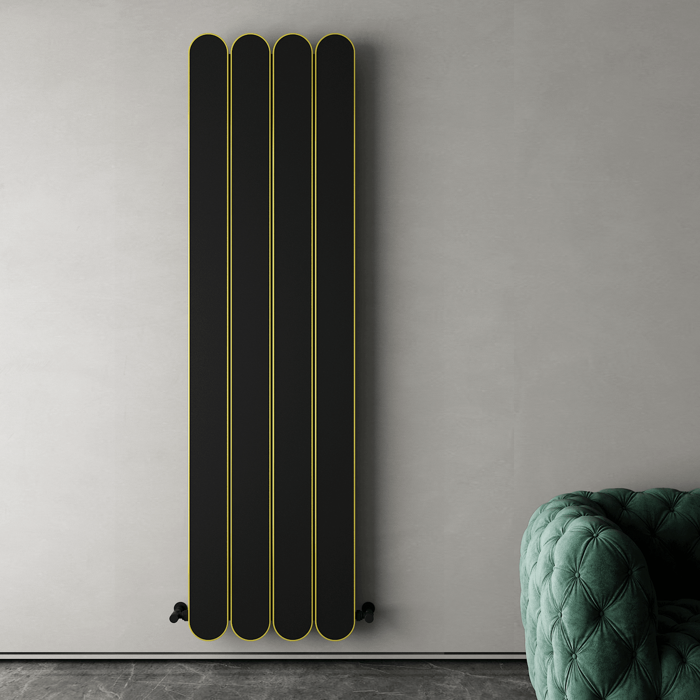 Carisa Magico Dikey Alüminyum Radyatör Modern Tasarım Siyah