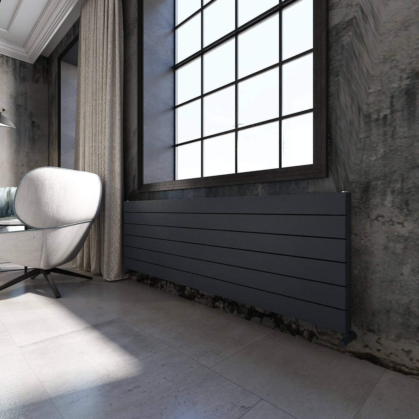 Carisa Nemo Double Xl Yatay Alüminyum Radyatör Modern Tasarım Antrasit