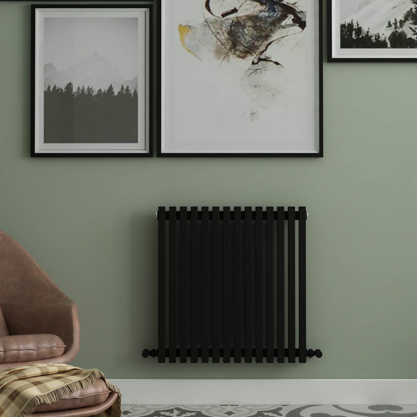 Carisa Sophia Yatay Alüminyum Radyatör Modern Tasarım Siyah