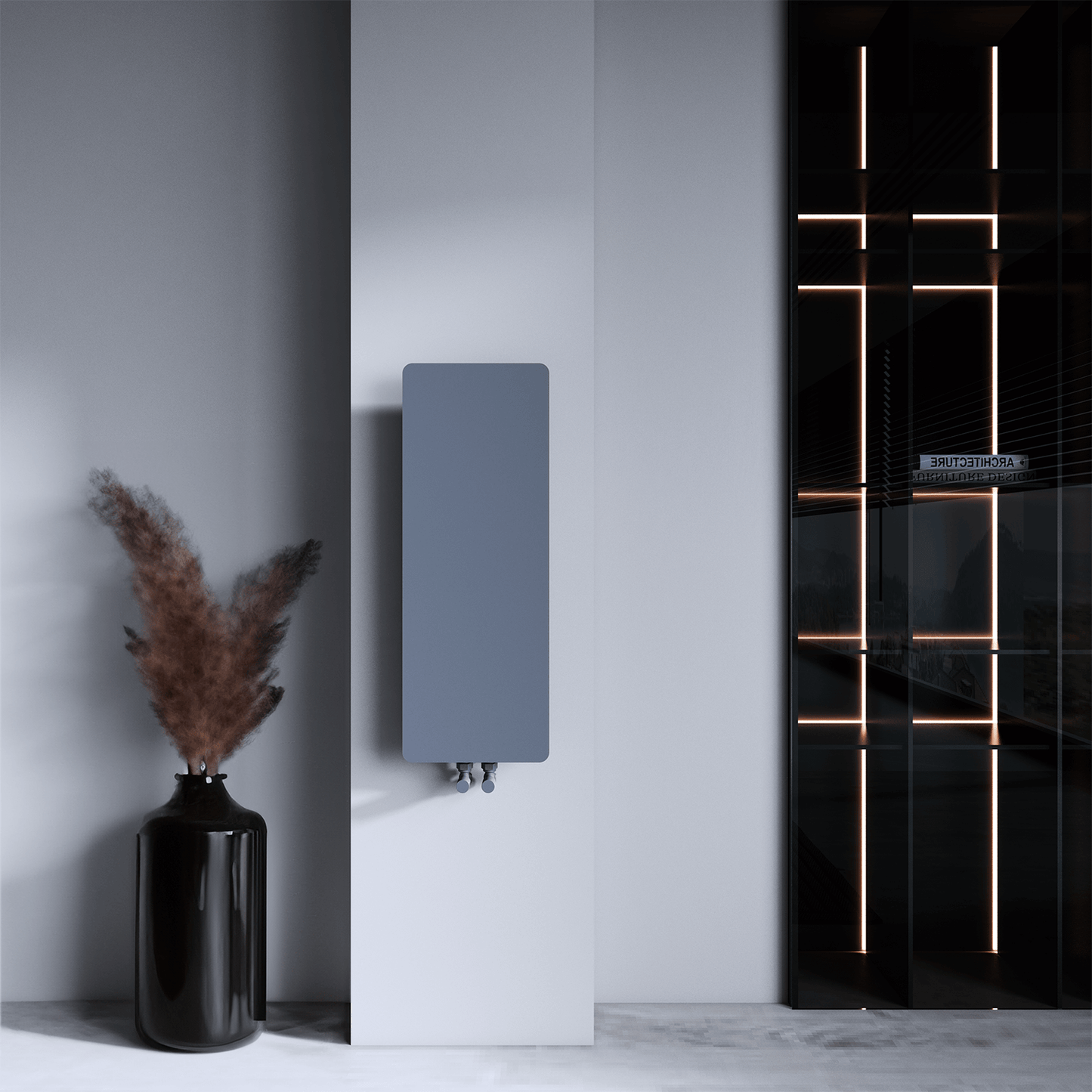 Carisa Croydon İnce Tasarım Çelik Radyatör 0790 x 0290 mm Antrasit HB Orta Bağlantı