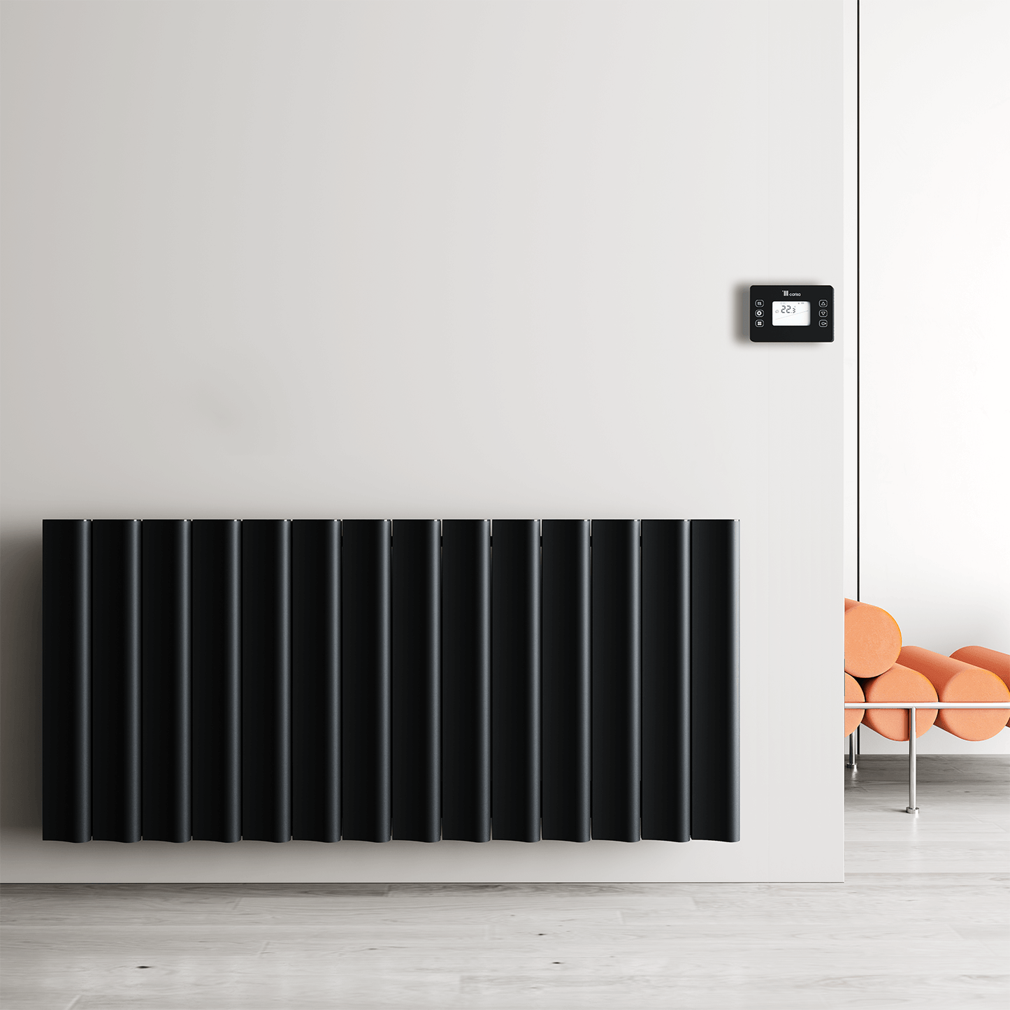 Carisa Boreas S Yatay Elektrikli Radyatör Modern Tasarım Siyah