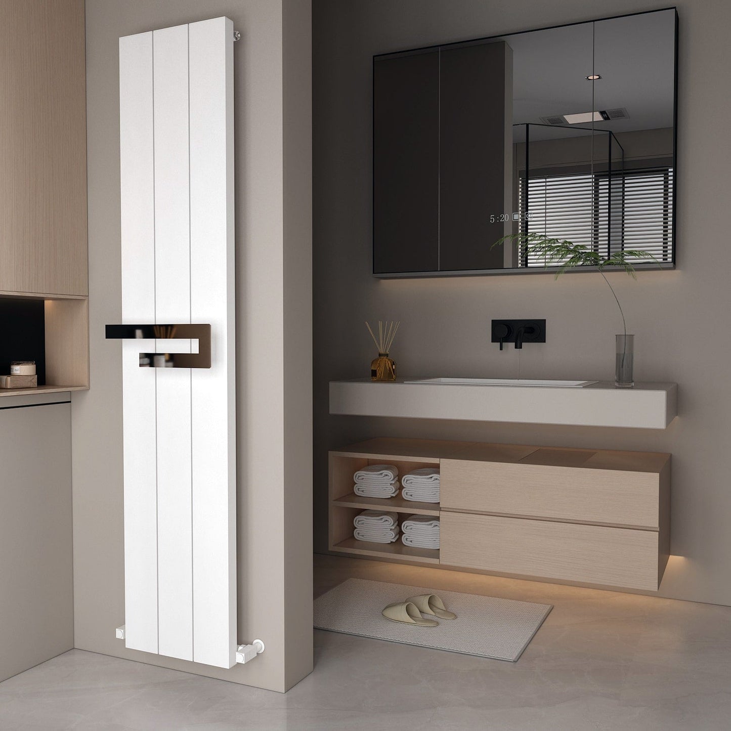 Carisa Elvino Bath Alüminyum Havlupan Modern Tasarım Beyaz