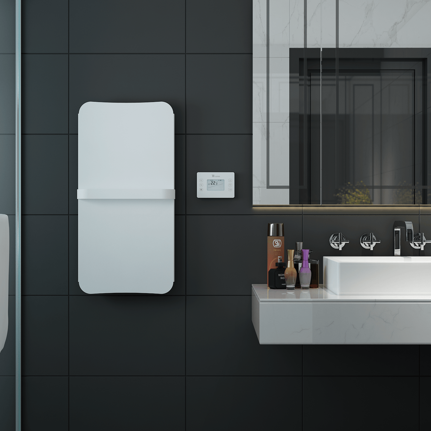 Carisa Boreas Flat Dikey Elektrikli Radyatör Modern Tasarım Beyaz