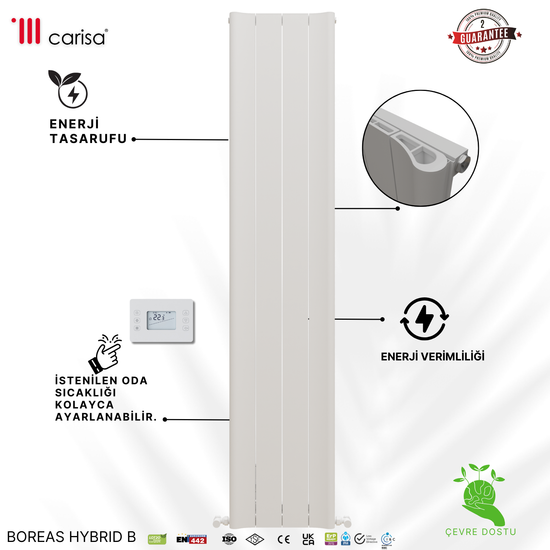 Carisa Boreas Hybrid B Dikey Elektrikli Radyatör Modern Tasarım Beyaz Carisa Boreas Hybrid B Dikey Elektrikli Radyatör Modern Tasarım Beyaz