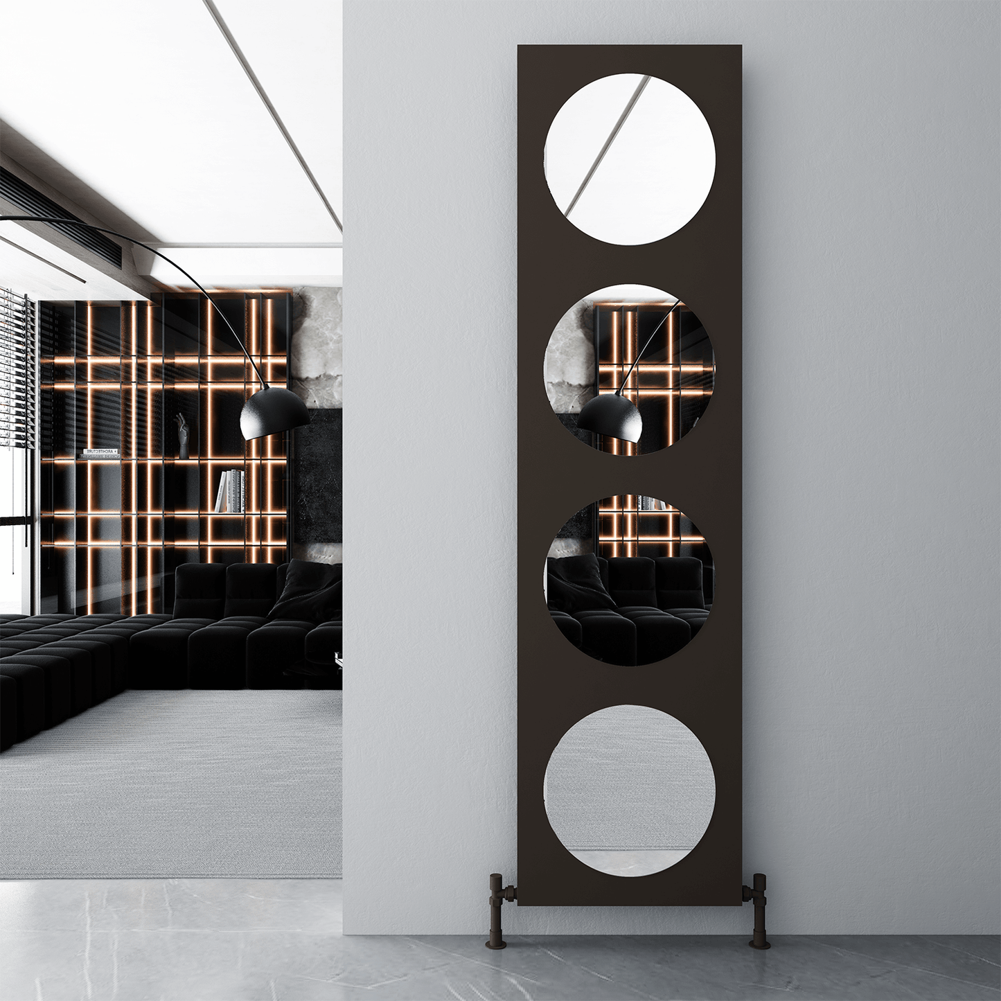 Carisa Circles Dikey Alüminyum Radyatör Modern Tasarım Pebble