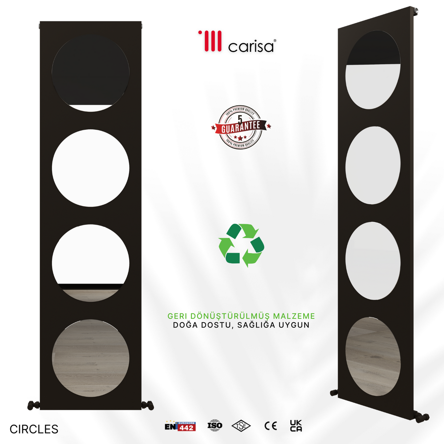 Carisa Circles Dikey Alüminyum Radyatör Modern Tasarım Pebble