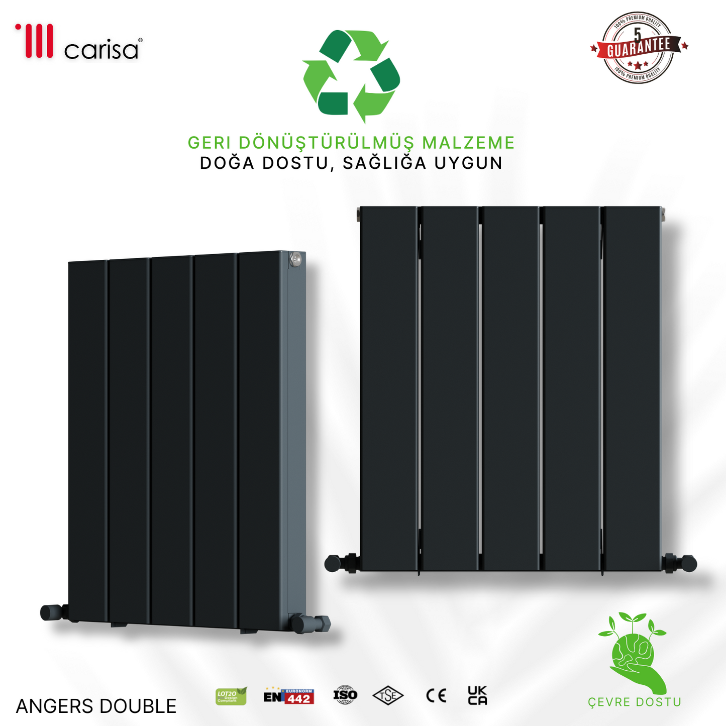 Carisa Angers Yatay Alüminyum Radyatör Modern Tasarım Antrasit