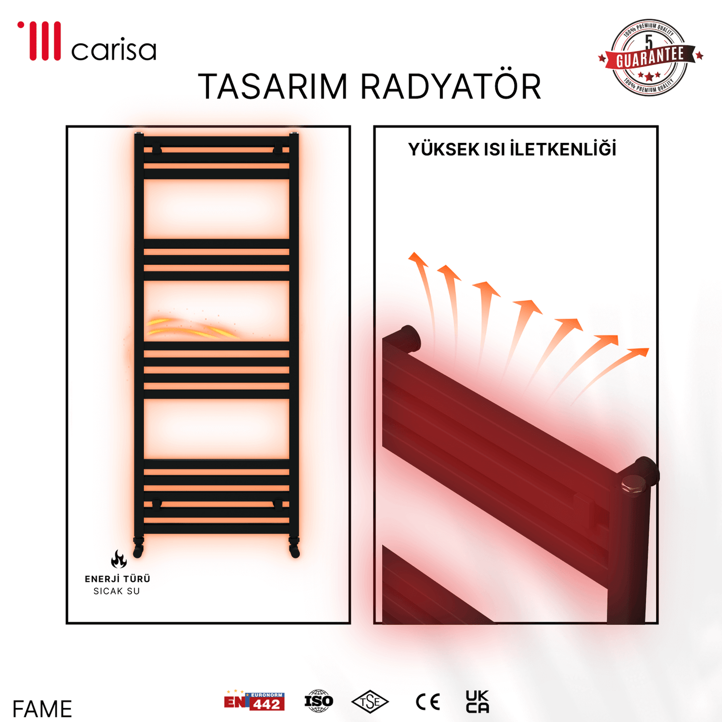 Carisa Fame Alüminyum Havlupan Modern Tasarım Antrasit