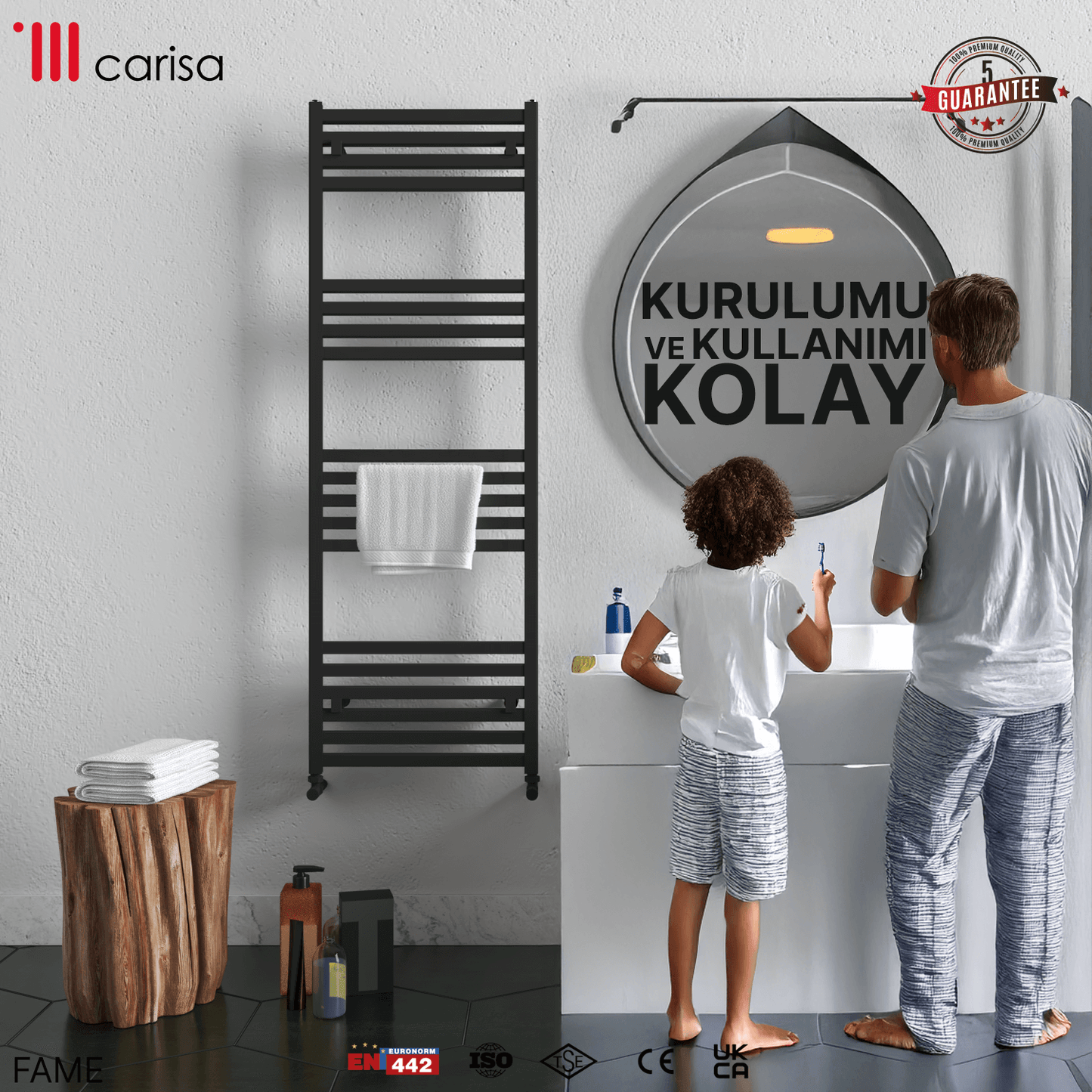Carisa Fame Alüminyum Havlupan Modern Tasarım Antrasit