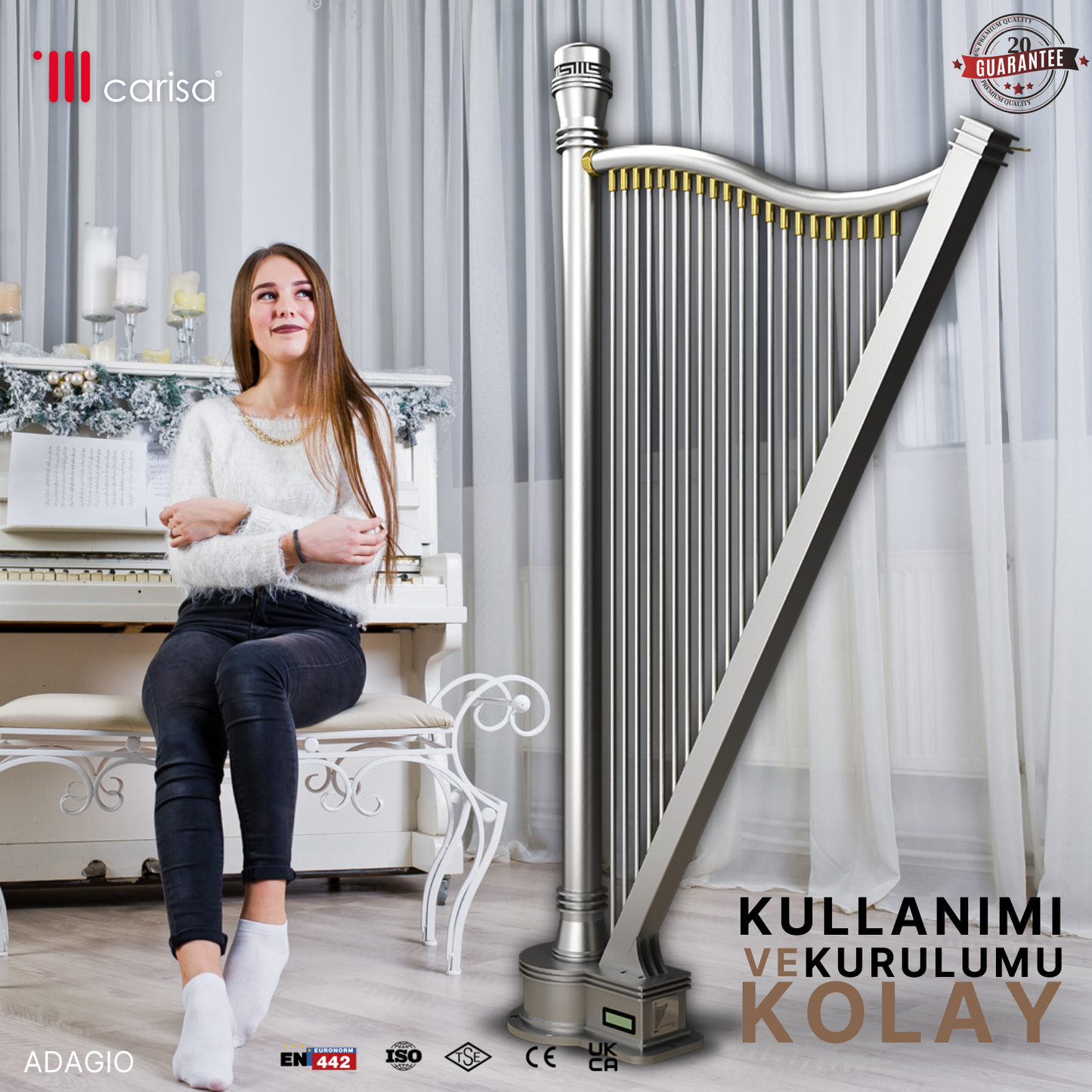 Carisa Adagio Paslanmaz Çelik Radyatör Modern Tasarım Satine