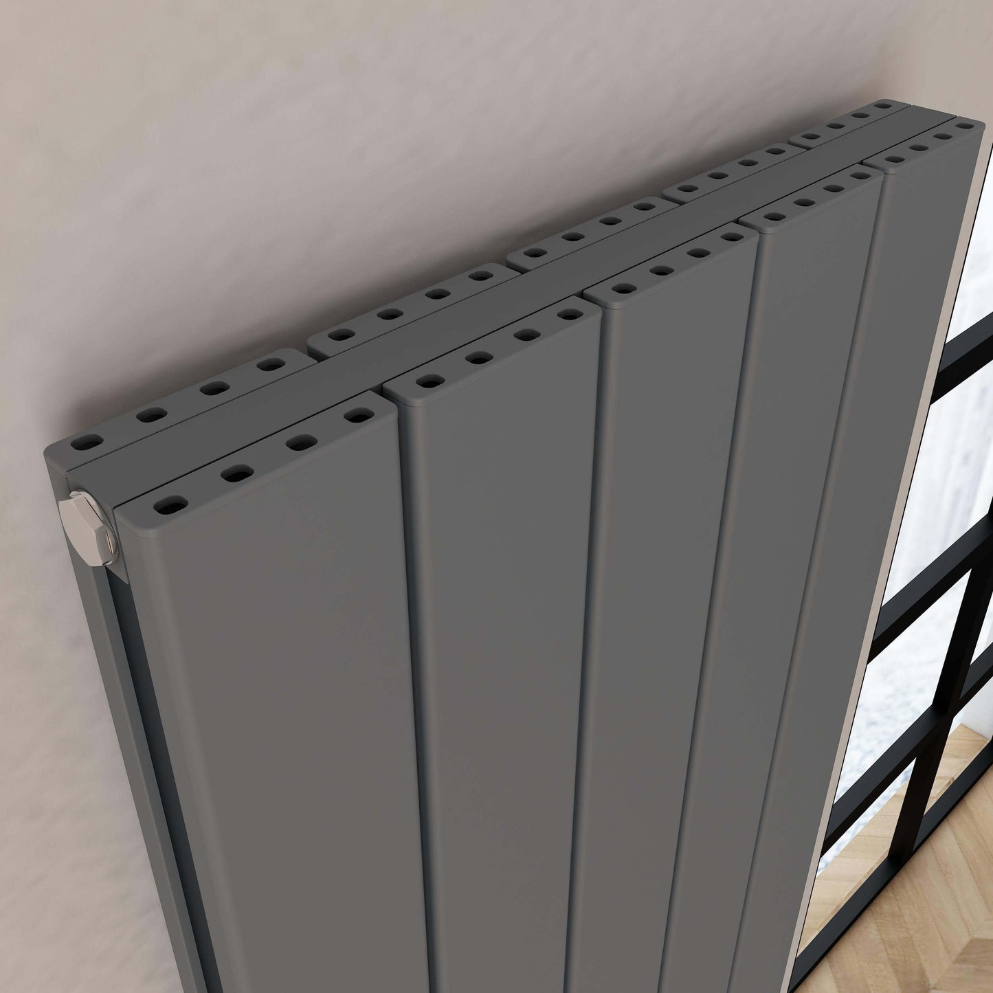 Carisa Angers Dikey Alüminyum Radyatör Modern Tasarım Açık Gri