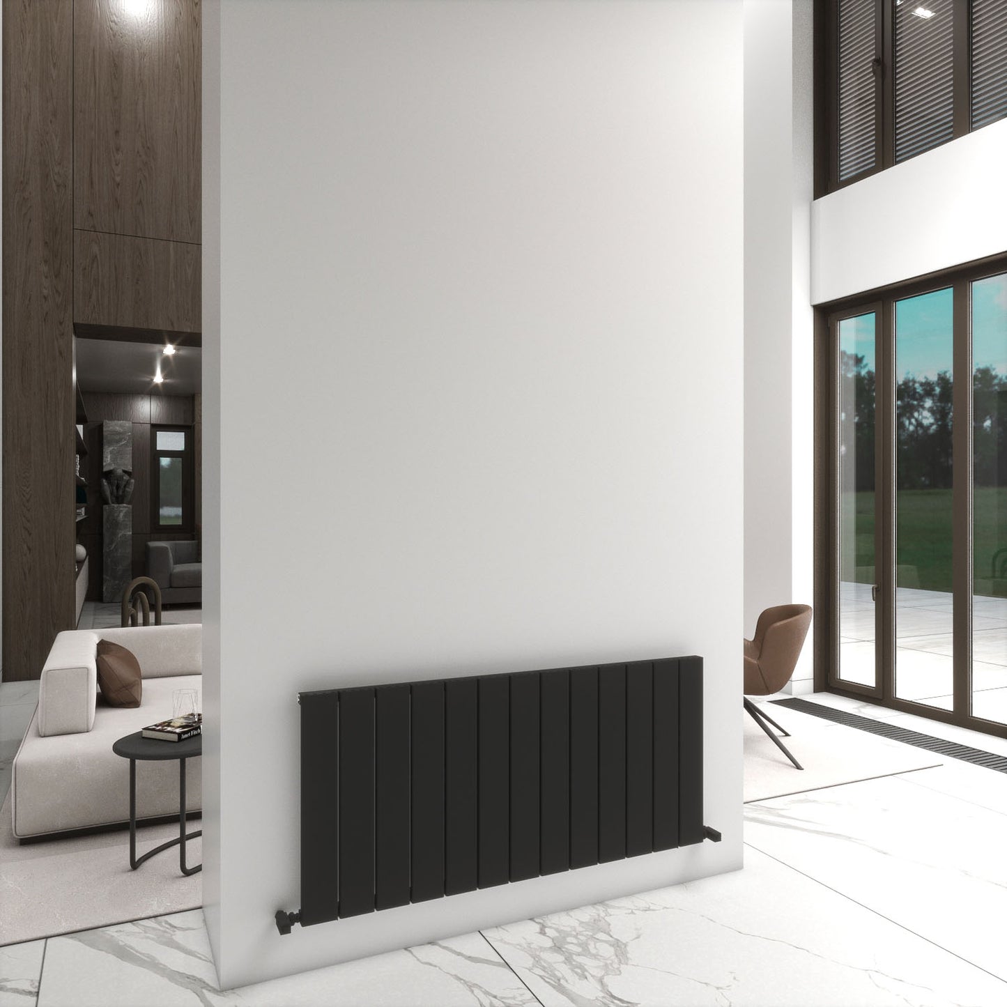 Carisa Angers Double Yatay Alüminyum Radyatör Modern Tasarım Siyah