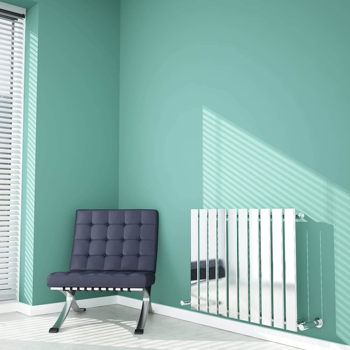 Carisa Anika Yatay Çelik Radyatör Modern Tasarım Krom