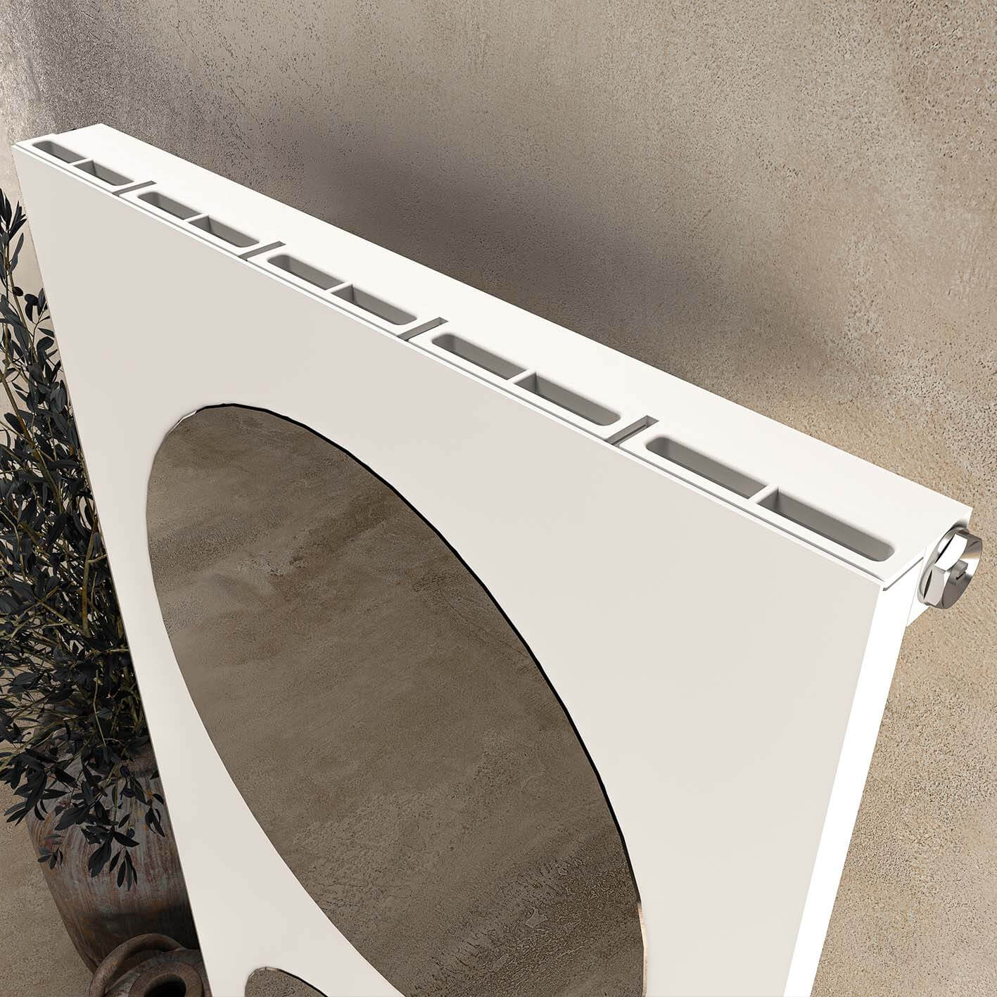 Carisa Circles Dikey Alüminyum Radyatör Modern Tasarım Beyaz