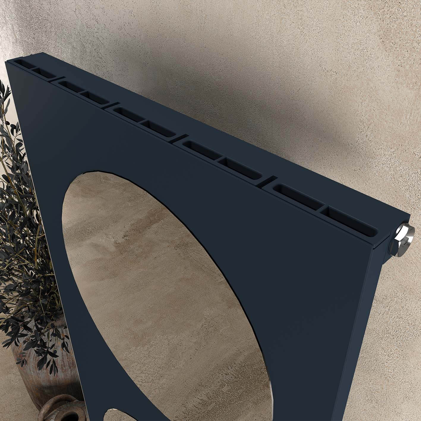 Carisa Circles Dikey Alüminyum Radyatör Modern Tasarım Antrasit