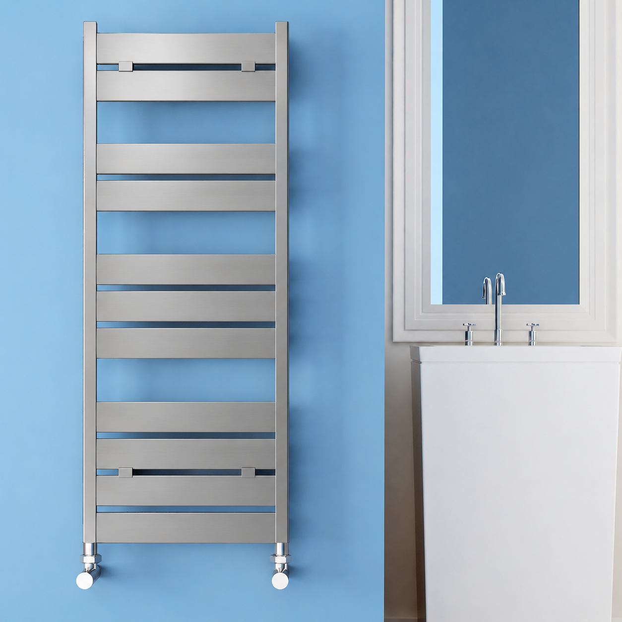 Carisa SOHO MAT ELOKSAL/STANDART BAĞLANTI (İKİ YAN ALT-ÜST ÇAPRAZ)/ALÜMİNYUM HAVLUPAN/BANYO RADYATÖRÜ
