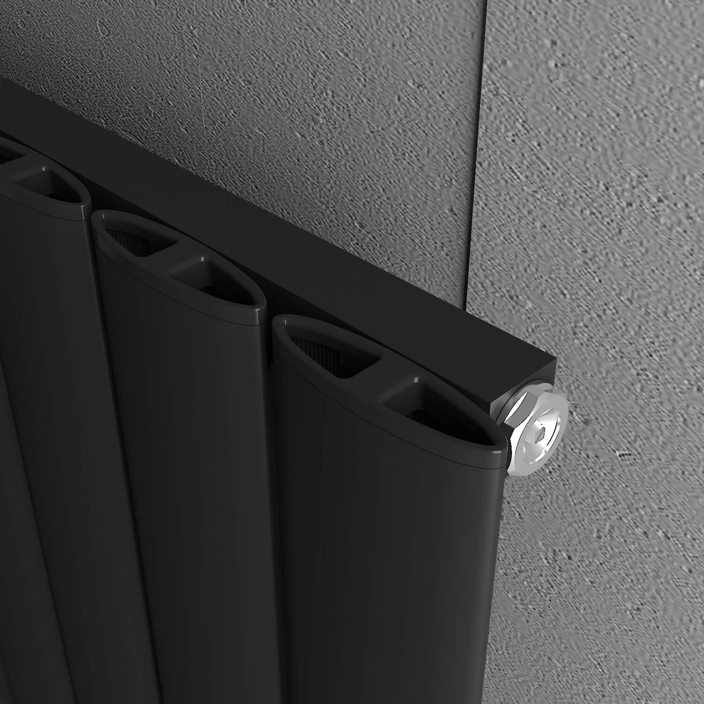 Carisa Elliptic Yatay Alüminyum Radyatör Modern Tasarım Siyah