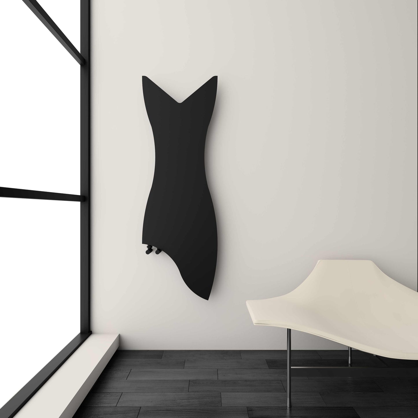 Carisa Glasgow Dikey İnce Tasarım Çelik Radyatör Modern Tasarım Siyah