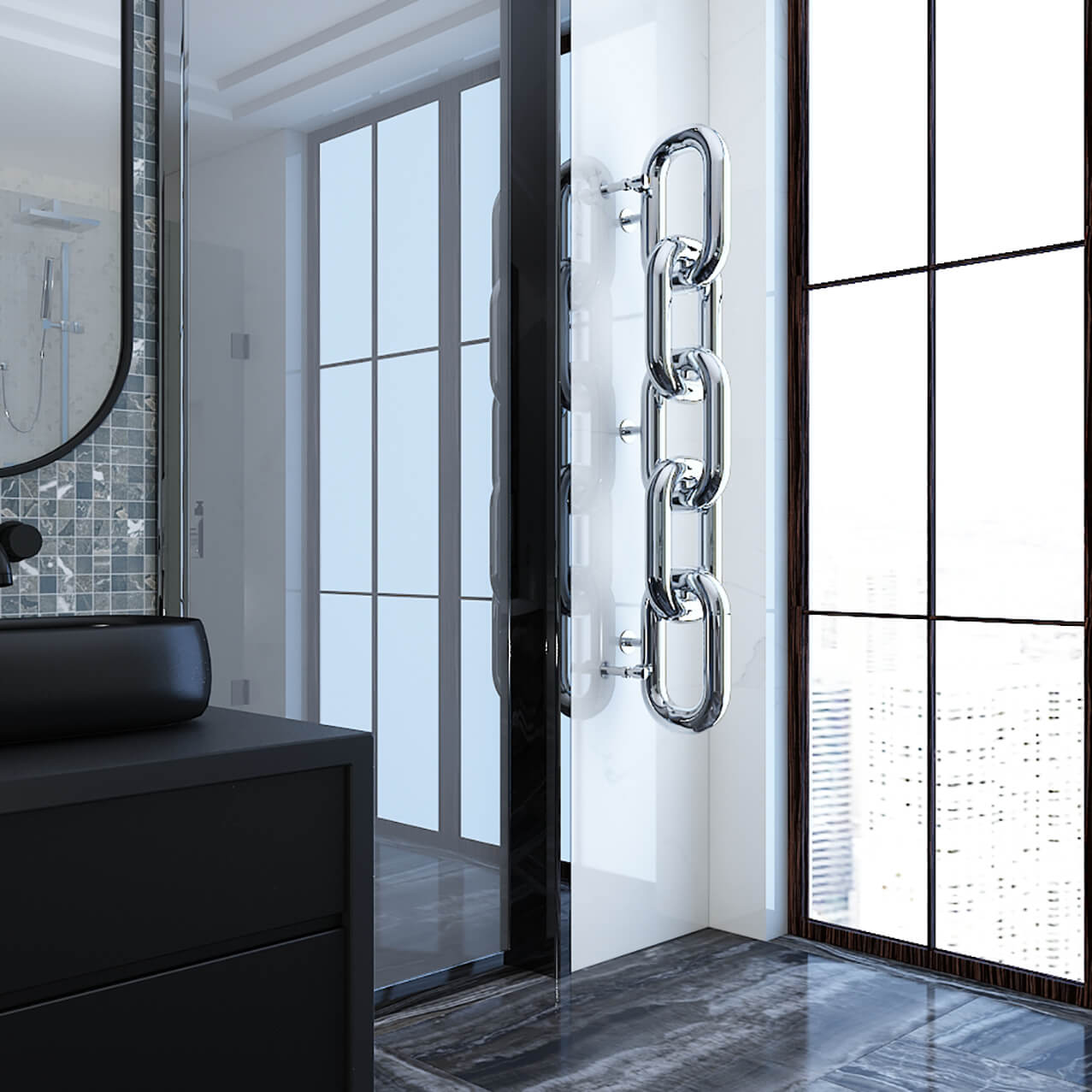 Carisa Link Dikey Paslanmaz Çelik Radyatör Modern Tasarım Ayna Polisaj