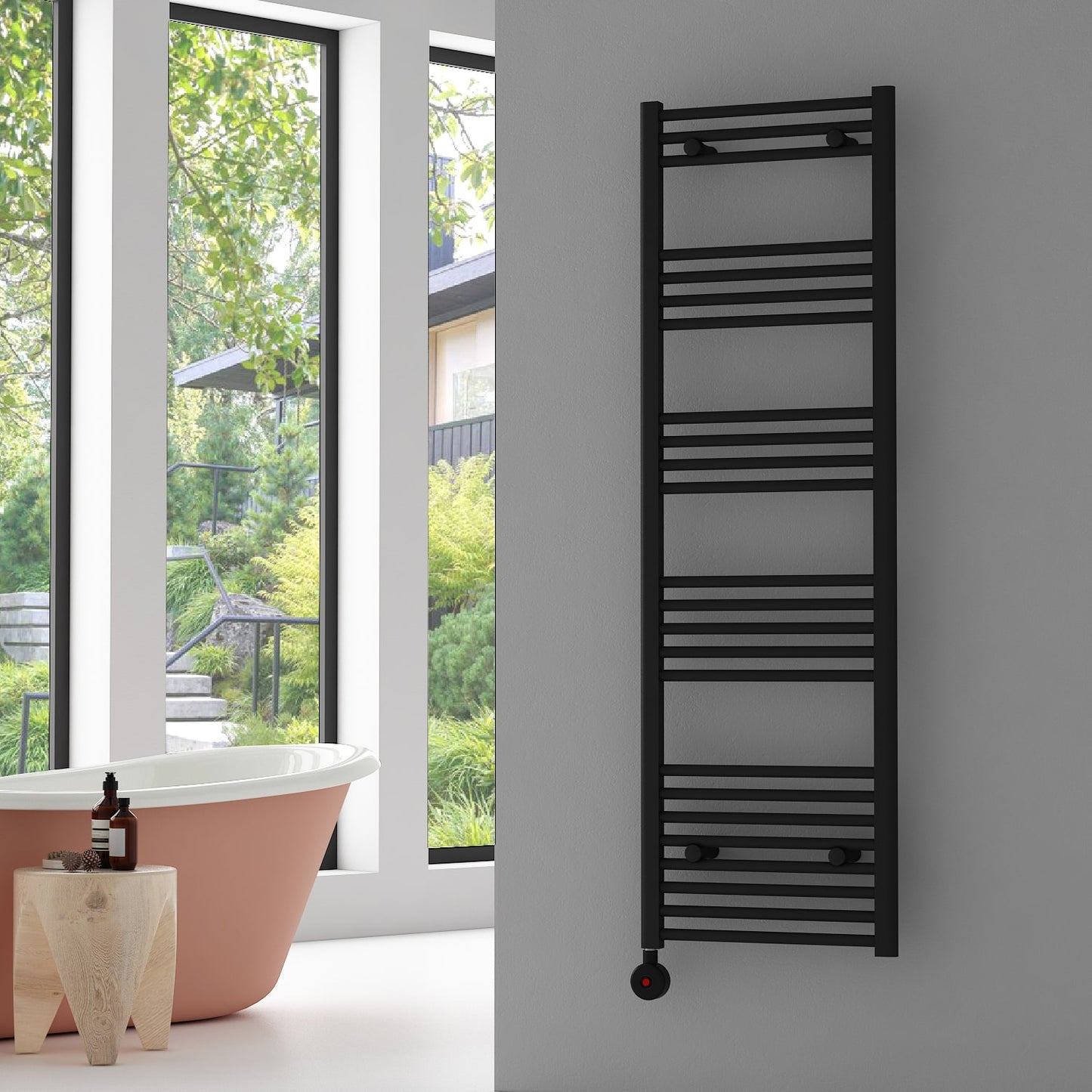 Carisa Nile Elektrikli Çelik Havlupan Siyah On-off Fişli Kit