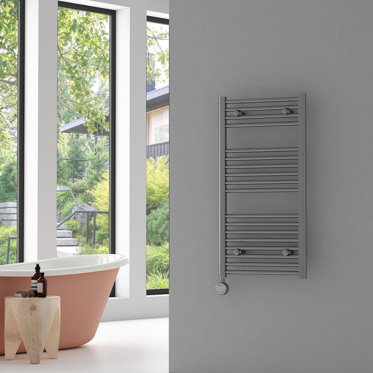 Carisa Nile Elektrikli Çelik Havlupan Krom Dijital Fişli Kit