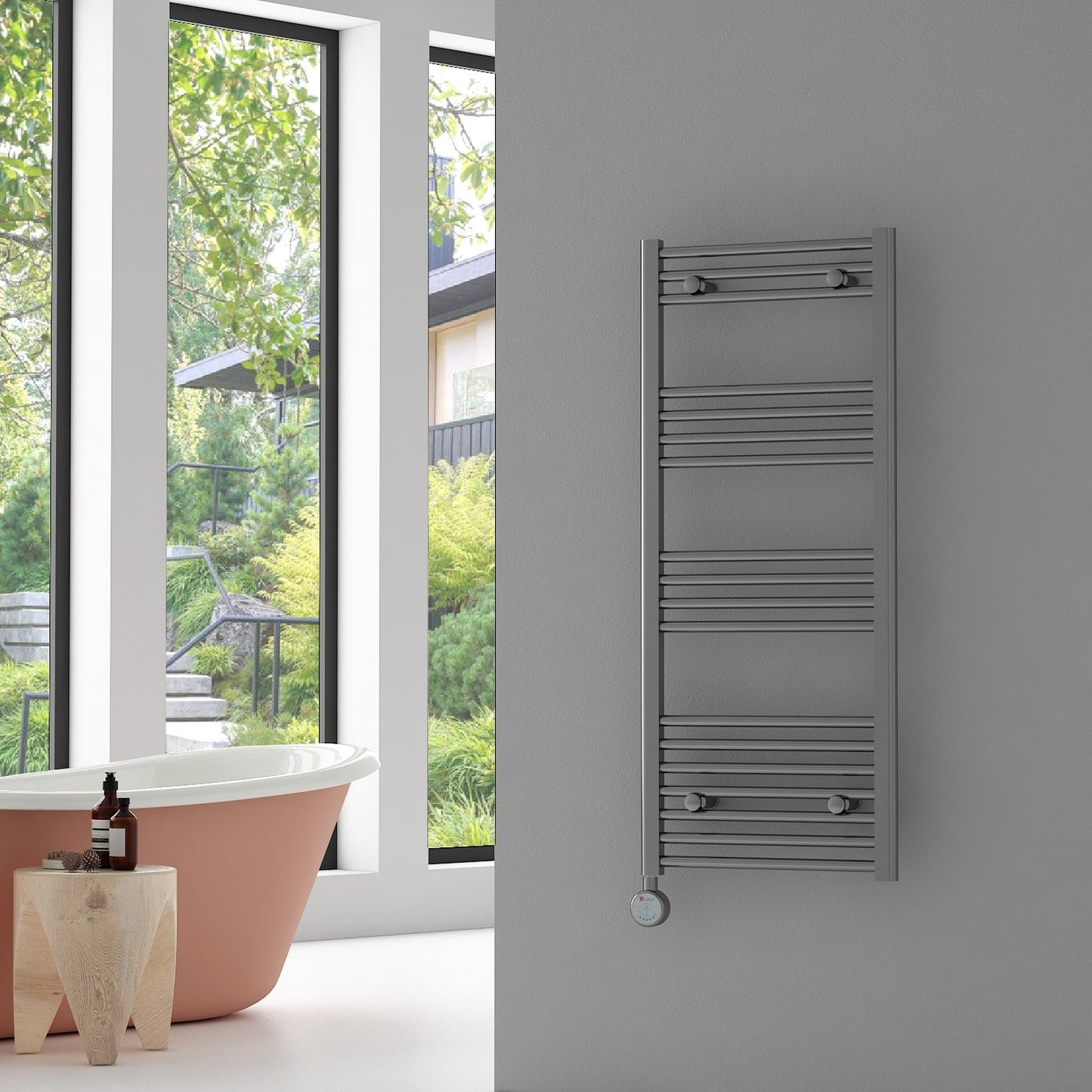 Carisa Nile Elektrikli Çelik Havlupan Krom Dijital Fişli Kit