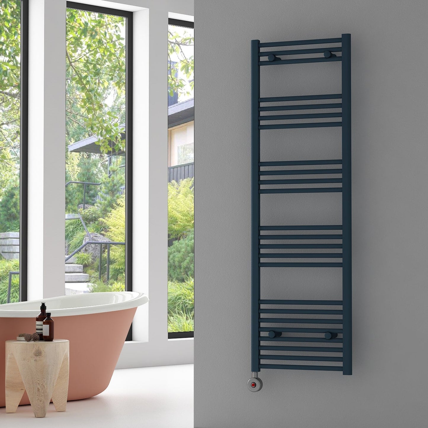 Carisa Nile Elektrikli Çelik Havlupan Antrasit On-Off Fişli Kit
