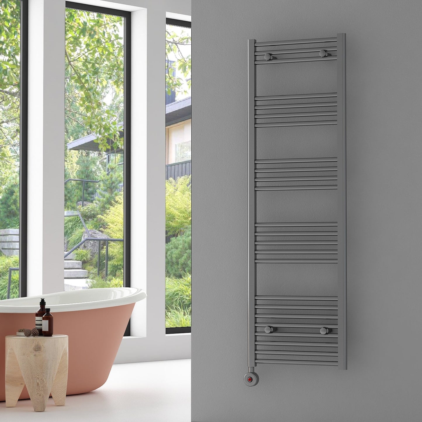 Carisa Nile Elektrikli Çelik Havlupan Krom On-Off Fişli Kit