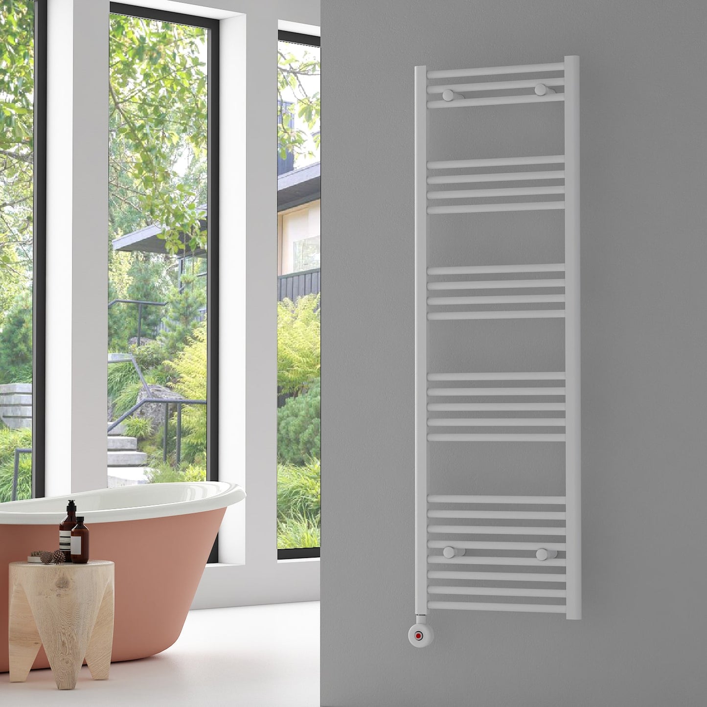 Carisa Nile Elektrikli Çelik Havlupan Beyaz On-Off Fişli Kit