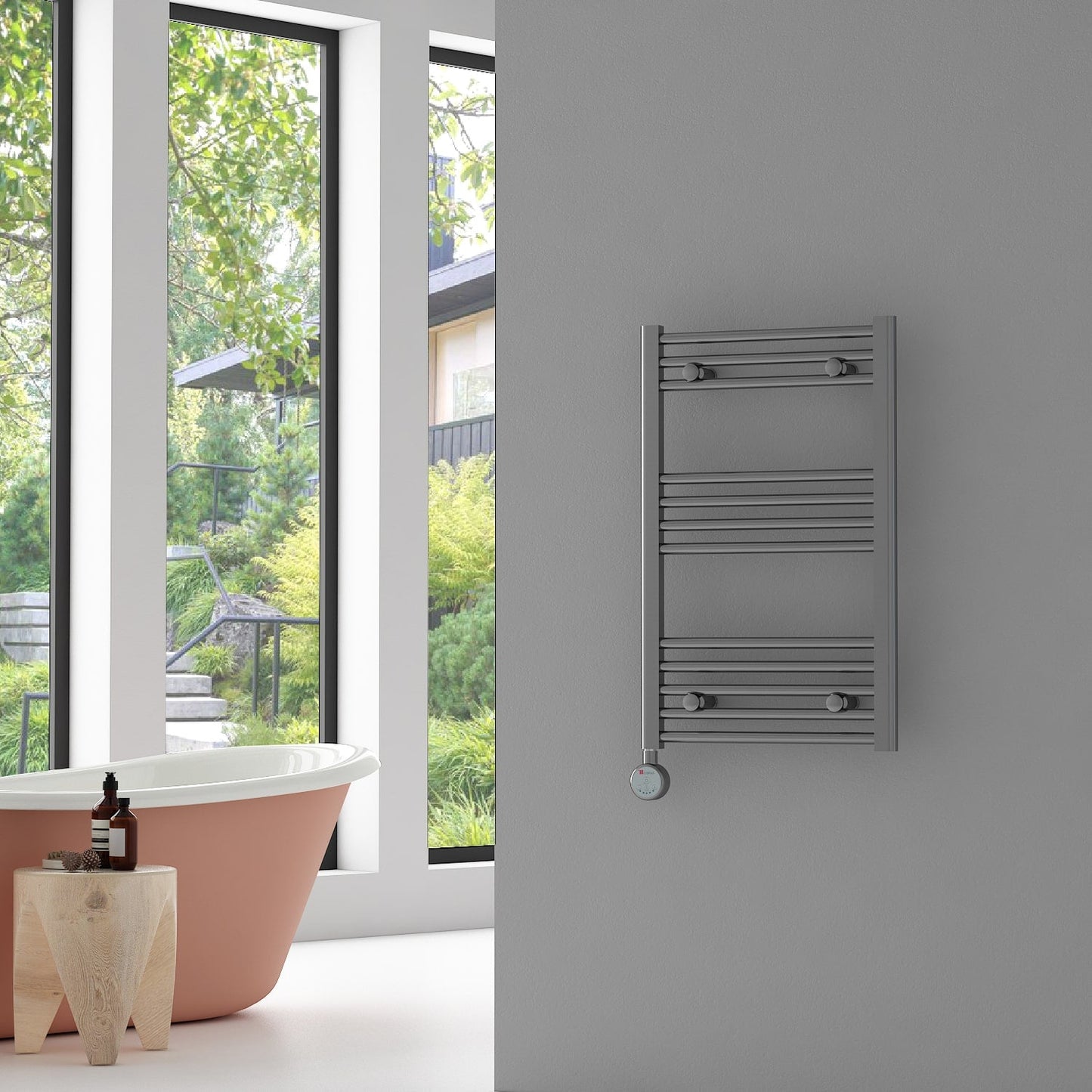 Carisa Nile Elektrikli Çelik Havlupan Krom Dijital Fişli Kit
