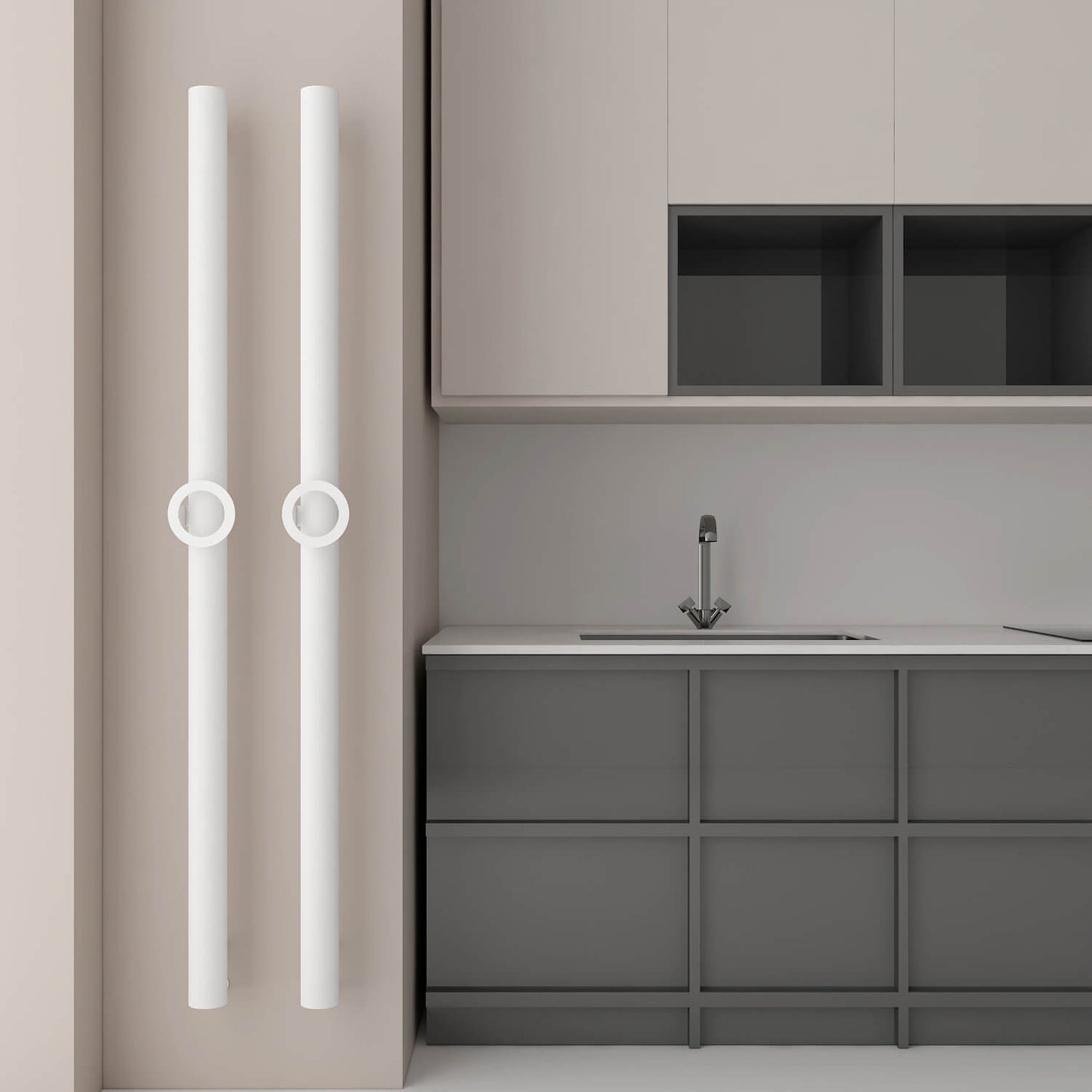 Carisa Otto Single Elektrikli Havlupan Modern Tasarım Beyaz Beyaz