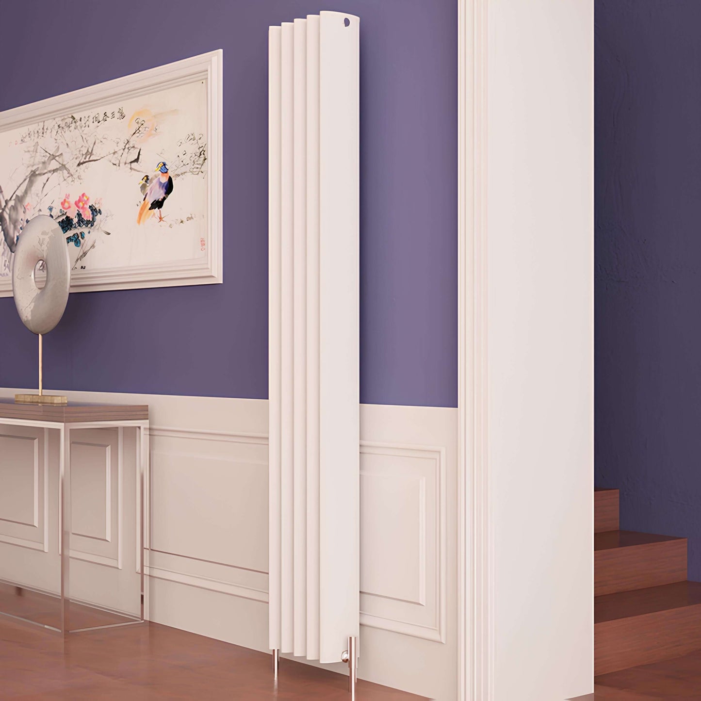 Carisa Oval Dikey Alüminyum Radyatör Modern Tasarım Beyaz