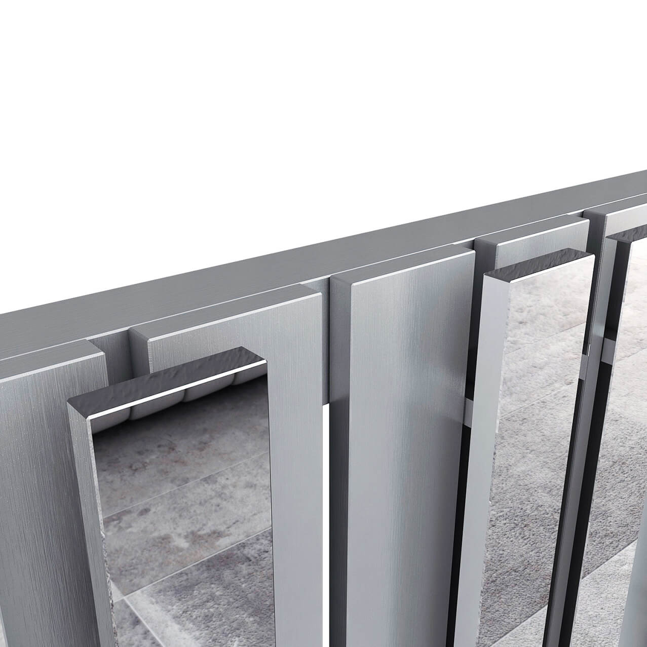 Carisa Piano Yatay Paslanmaz Çelik Radyatör Modern Tasarım Ayna Polisaj