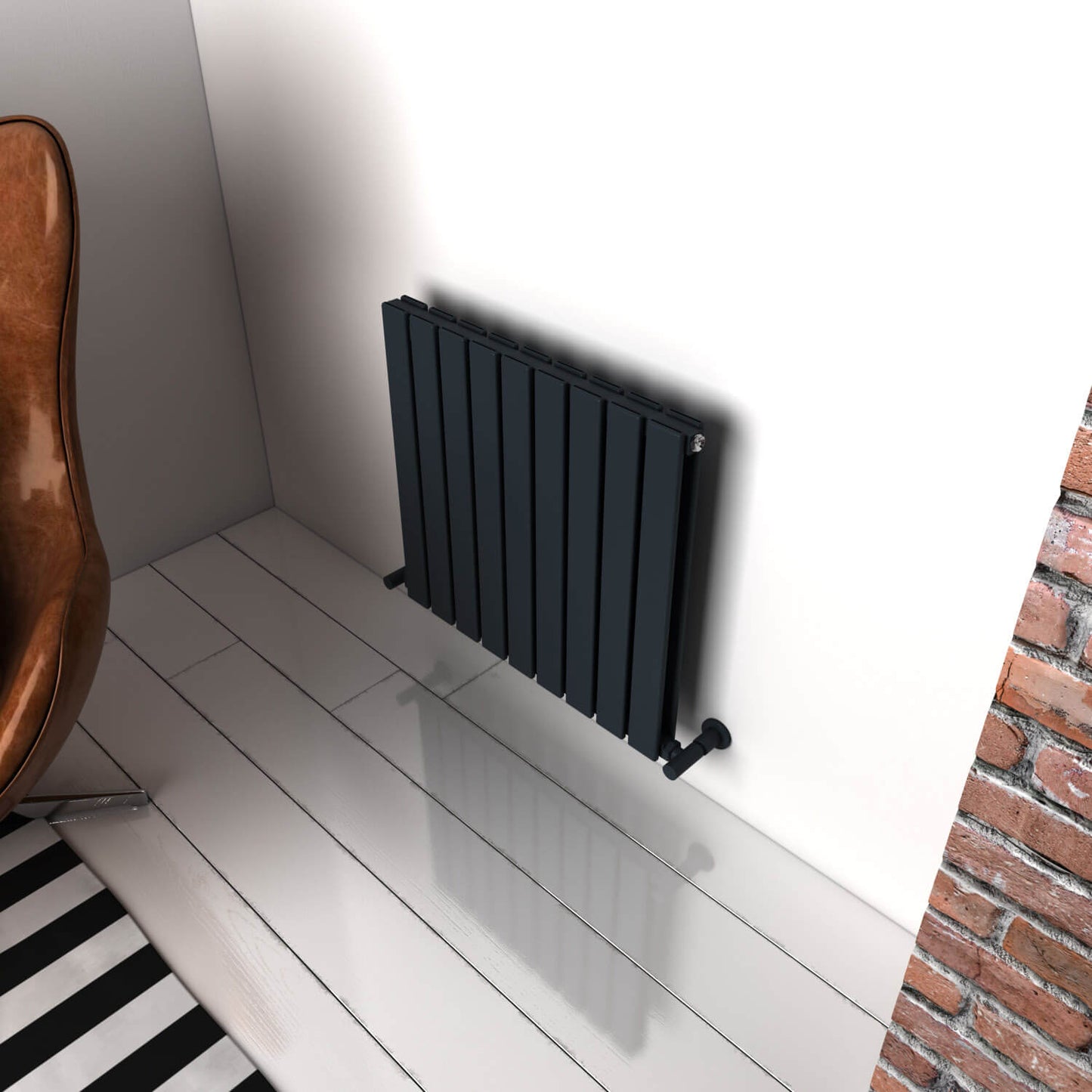 Carisa Plata Yatay Alüminyum Radyatör Modern Tasarım Antrasit