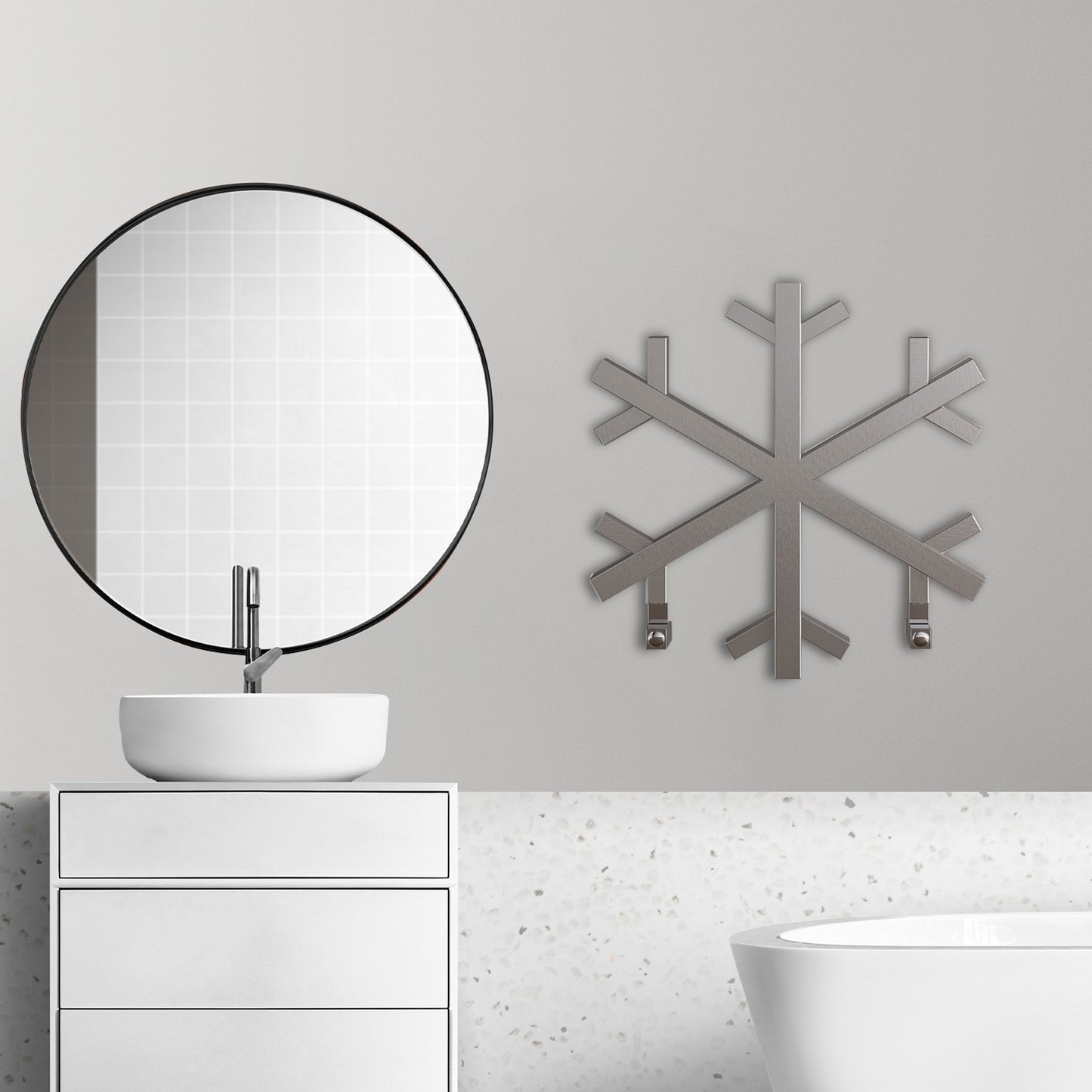 Carisa Snowflake Paslanmaz Çelik Havlupan Modern Tasarım Satine - Carisa