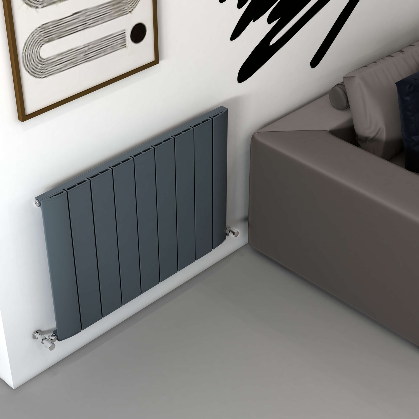 Carisa Slim Yatay Alüminyum Radyatör Modern Tasarım Antrasit