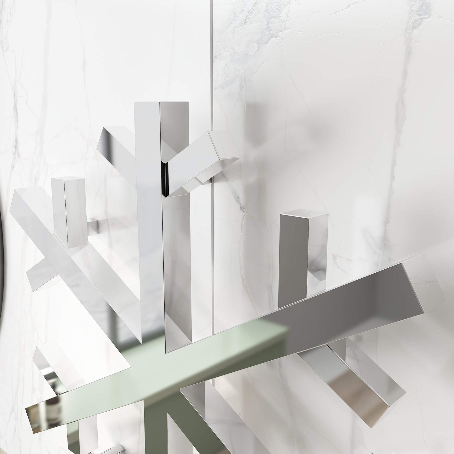 Carisa Snowflake Paslanmaz Çelik Havlupan Modern Tasarım Ayna Polisaj