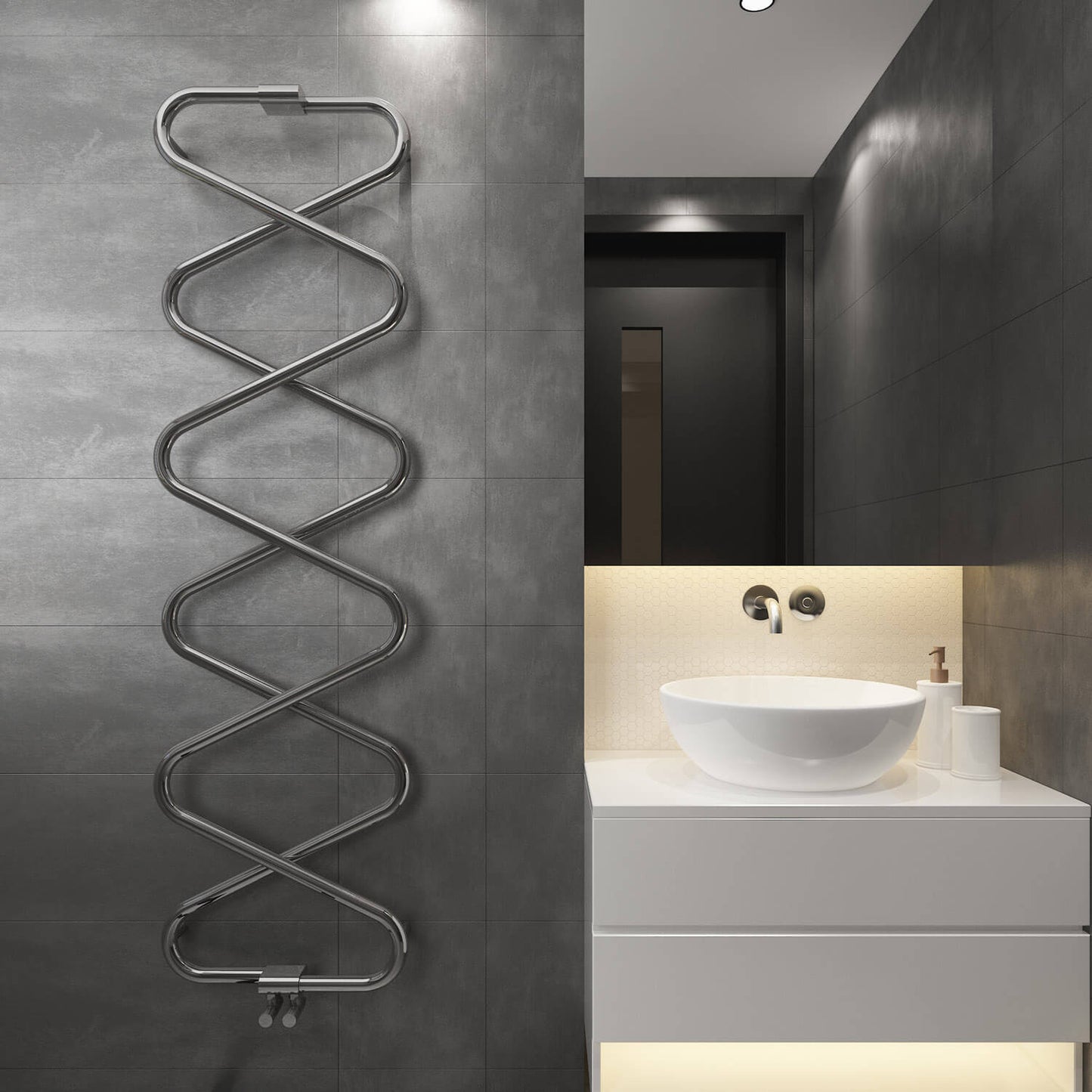 Carisa Ziggy Paslanmaz Çelik Radyatör Modern Tasarım Ayna Polisaj