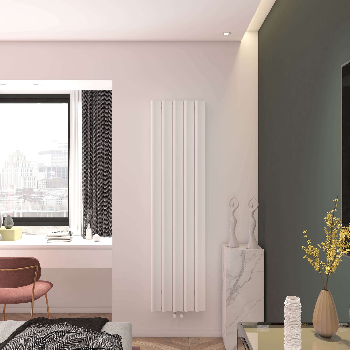 Carisa Burano S Dikey Alüminyum Radyatör Modern Tasarım Beyaz