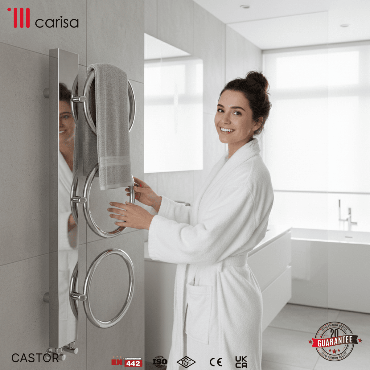 Carisa Castor Paslanmaz Çelik Havlupan Modern Tasarım Ayna Polisaj - carisa