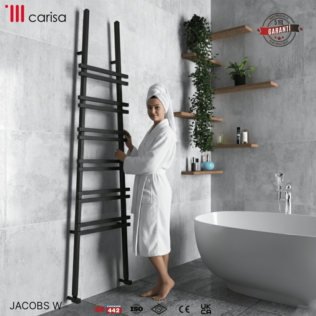 Carisa Jacobs W Alüminyum Havlupan Modern Tasarım Siyah - carisa