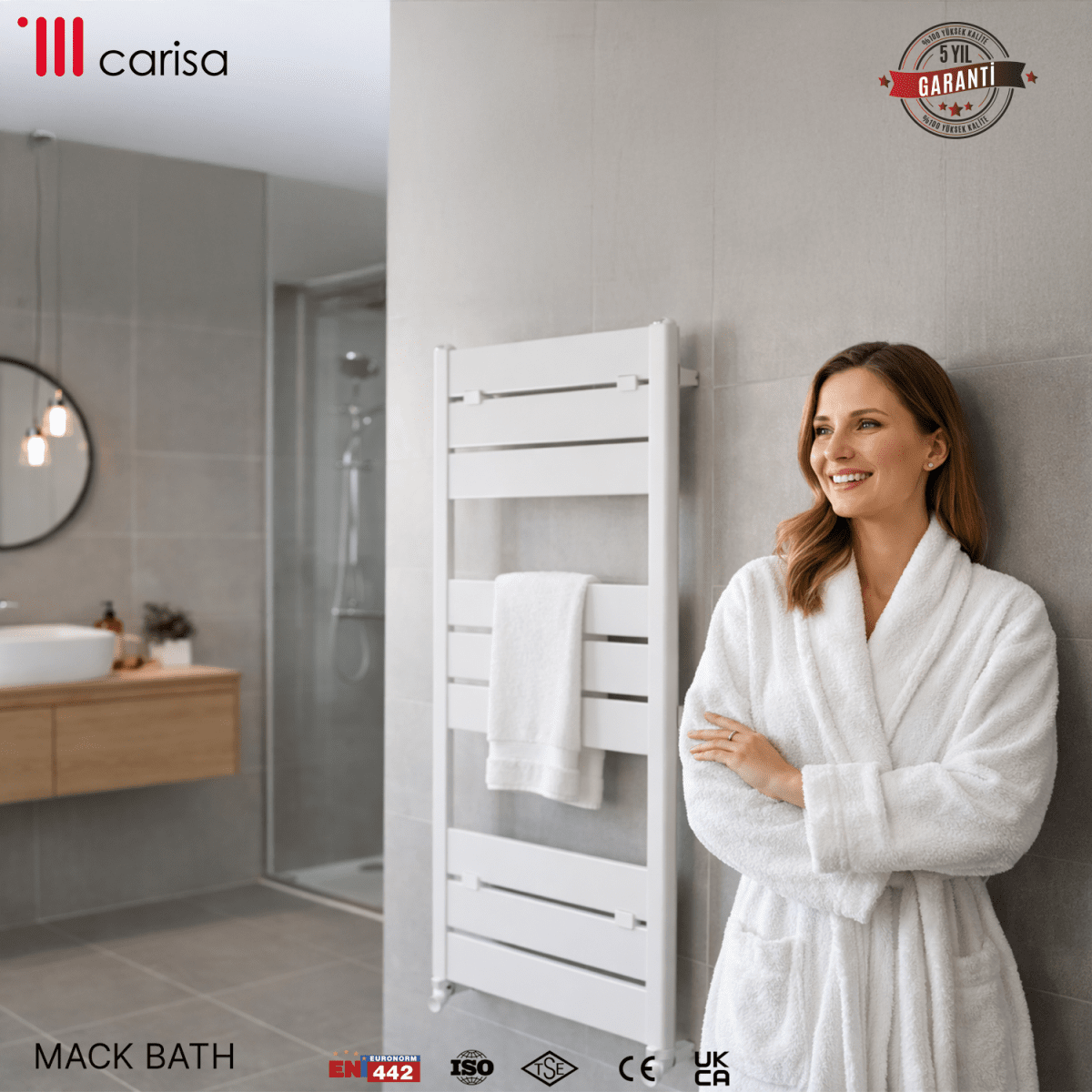 Carisa Mack Bath H Alüminyum Havlupan Modern Tasarım Beyaz - carisa