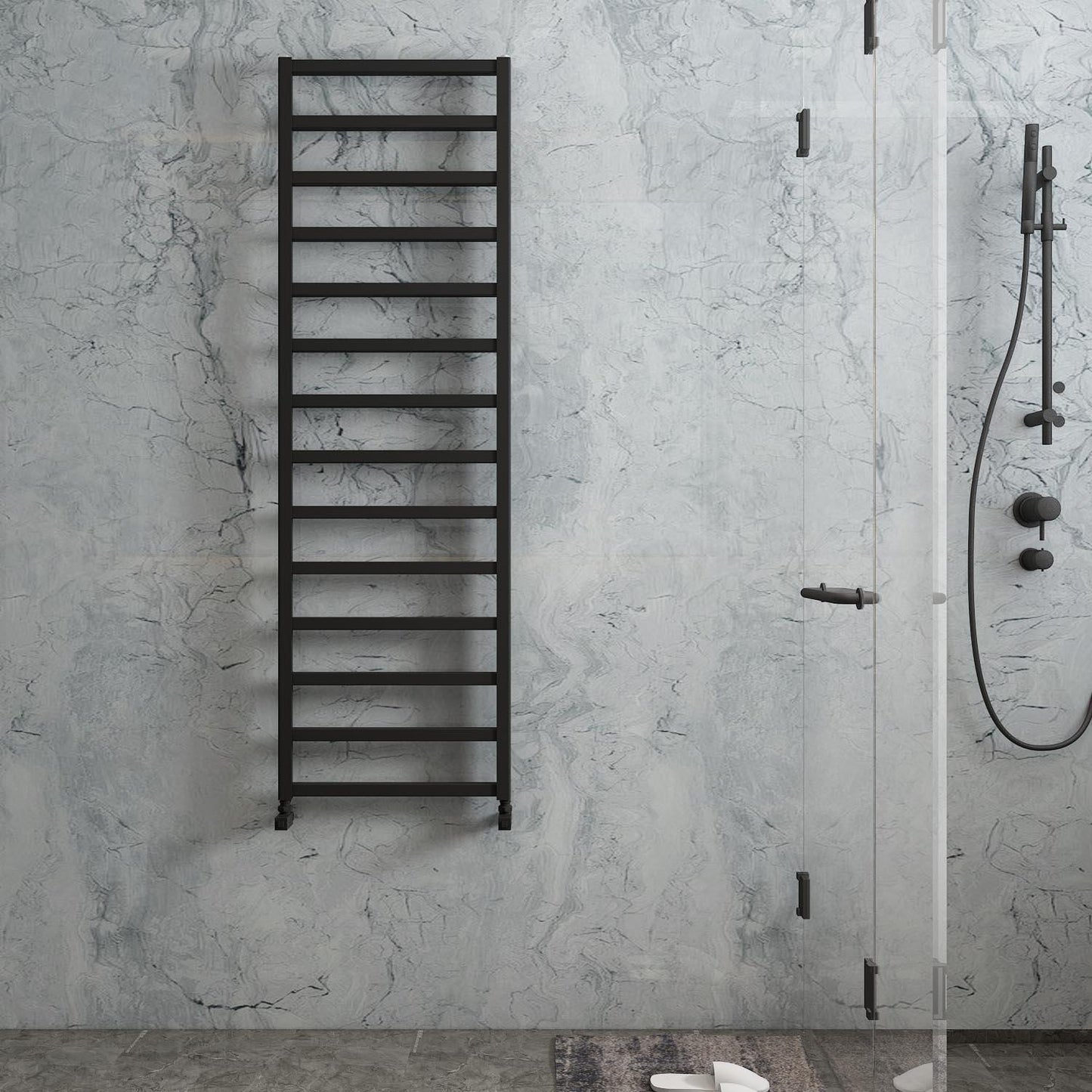 Carisa Marcello Alüminyum Havlupan 1420 x 0500 mm 11 Dilim Siyah Standart Bağlantı