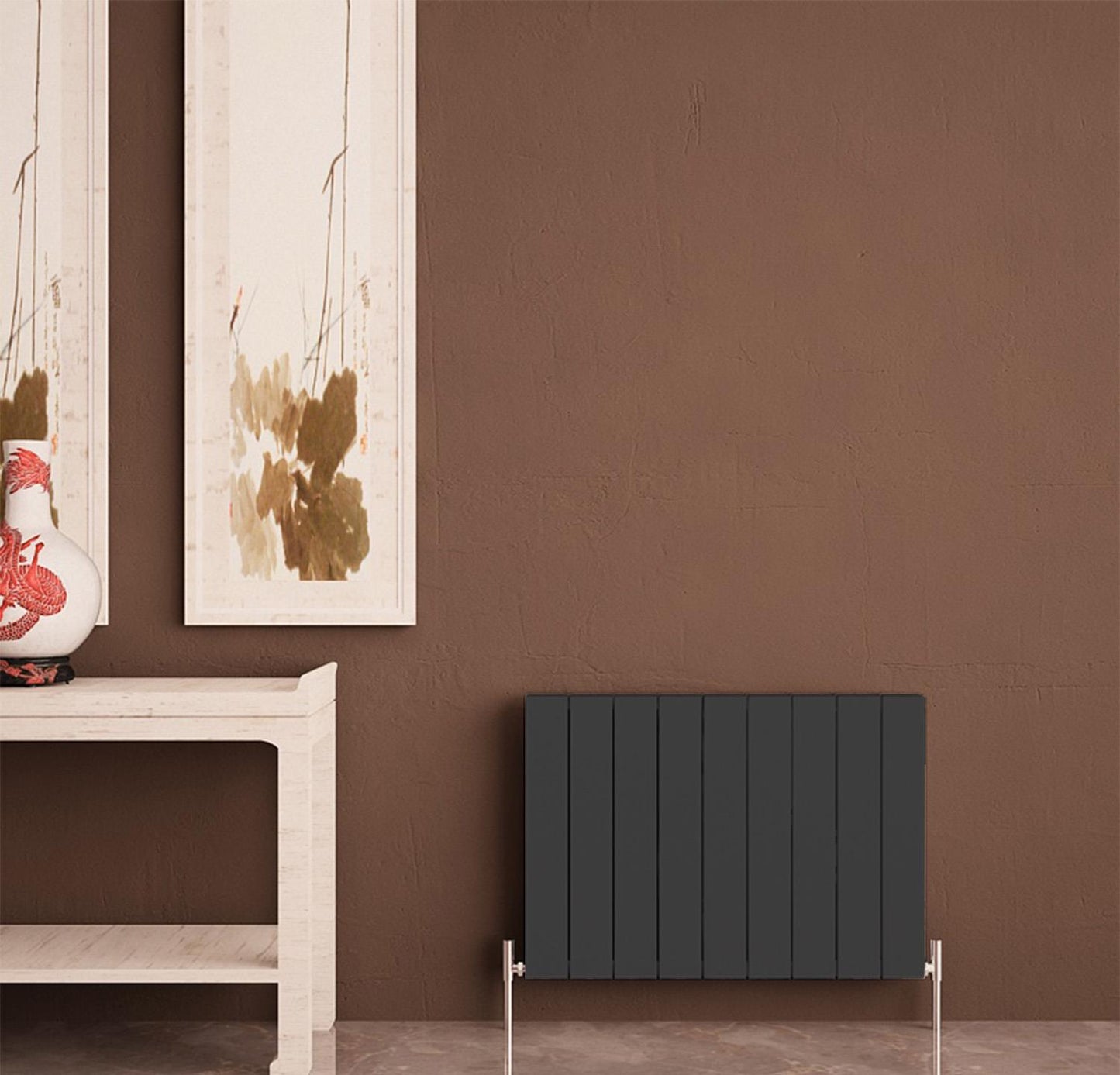 Carisa Nemo Double Alüminyum Radyatör 0600 x 1420 mm 15 Dilim Koyu Gri Standart Bağlantı