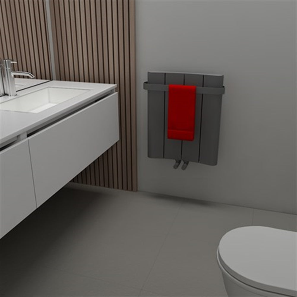 Carisa Curvy Alüminyum Radyatör 0600 x 0495 mm 4 Dilim Koyu Gri HB Orta Bağlantı