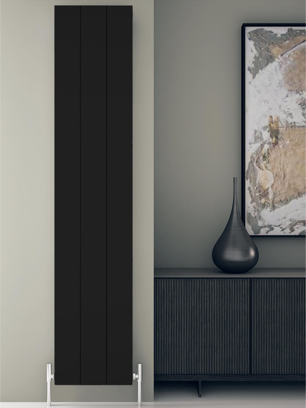 Carisa Elvino Alüminyum Radyatör 0800 x 0370 mm 3 Dilim Siyah Standart Bağlantı