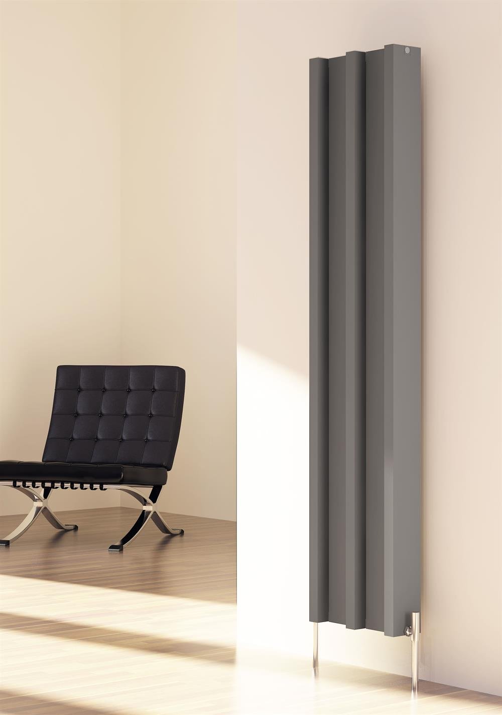 Carisa Envy Alüminyum Radyatör 1200 x 0340 mm 7 Dilim Siyah Standart Bağlantı