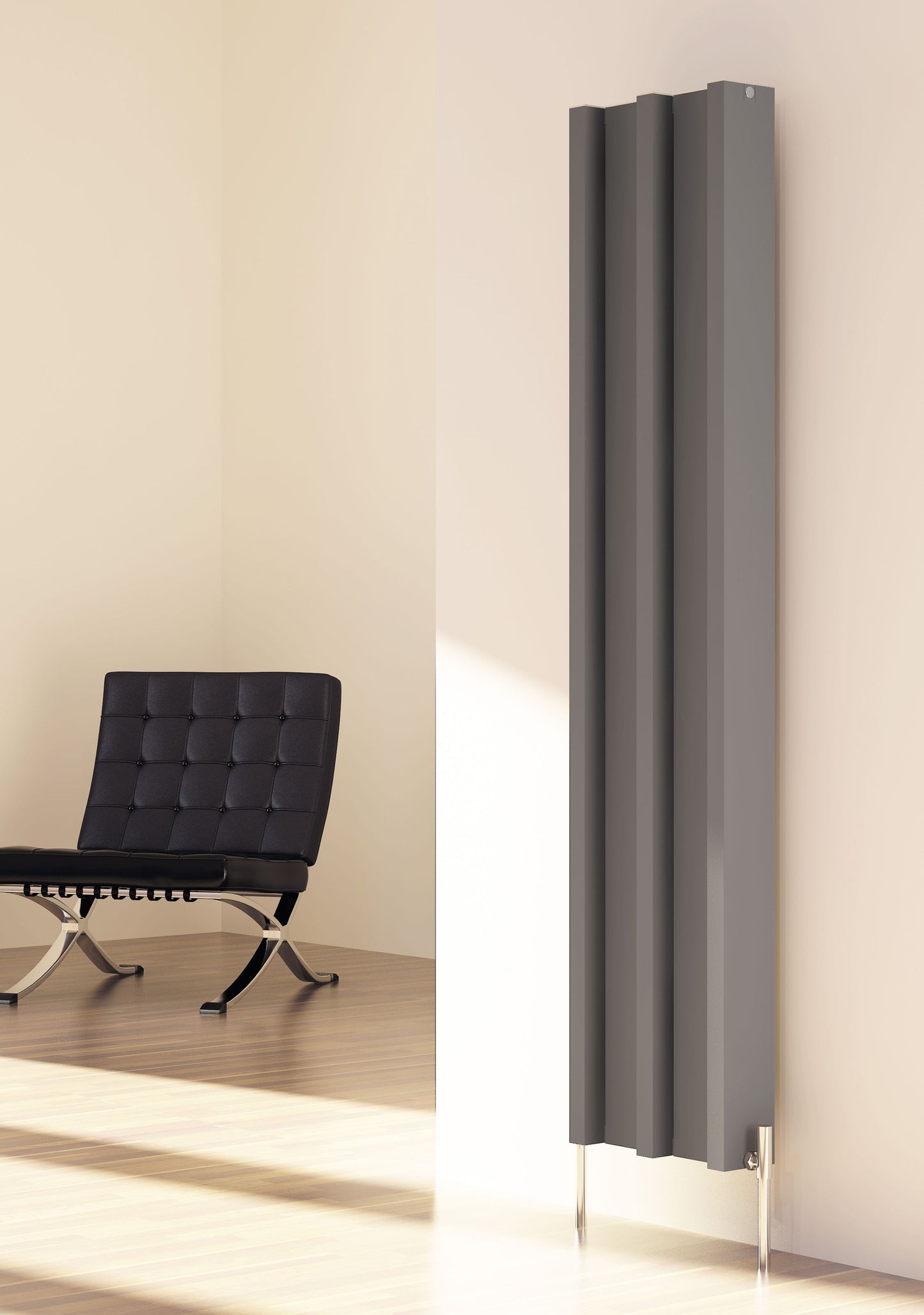 Carisa Envy Dikey Alüminyum Radyatör Modern Tasarım Koyu Gri